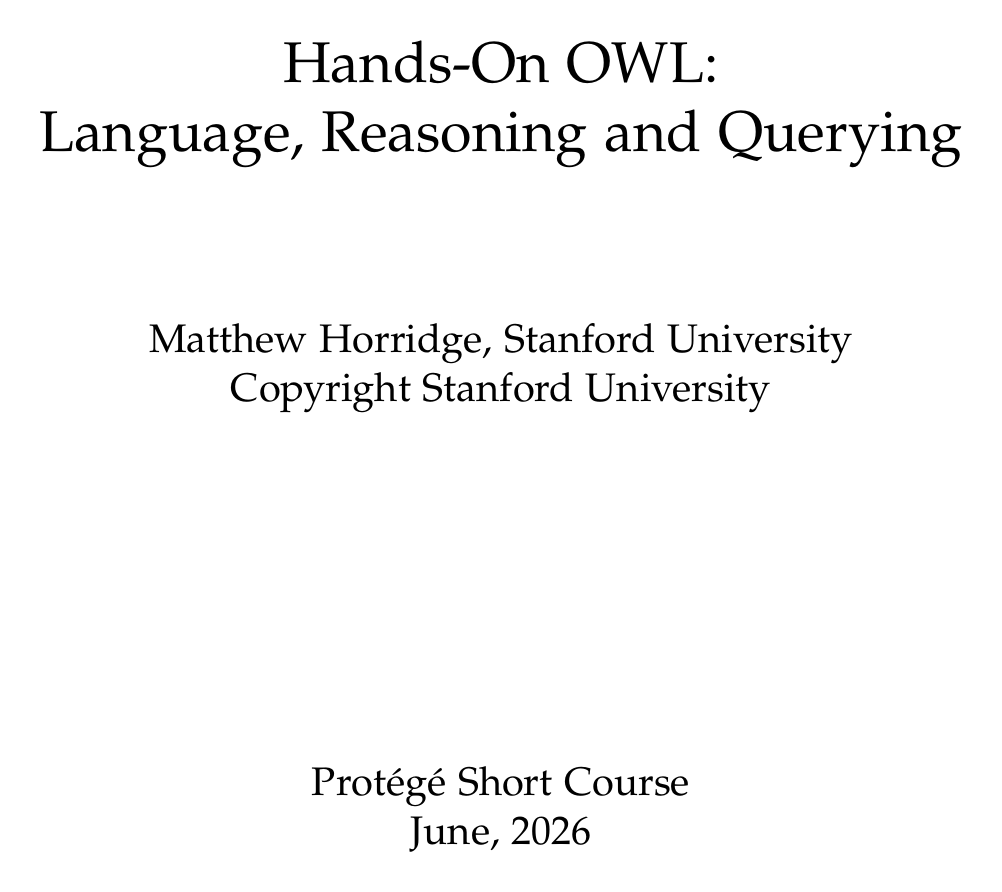 Page from the Protégé Short Course manual: The manual